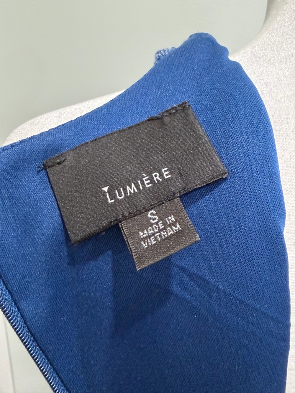 Lumiere Blue Striped Seeveless midi dress High Low Asymmetrical Hem Size Small - Picture 7 of 10